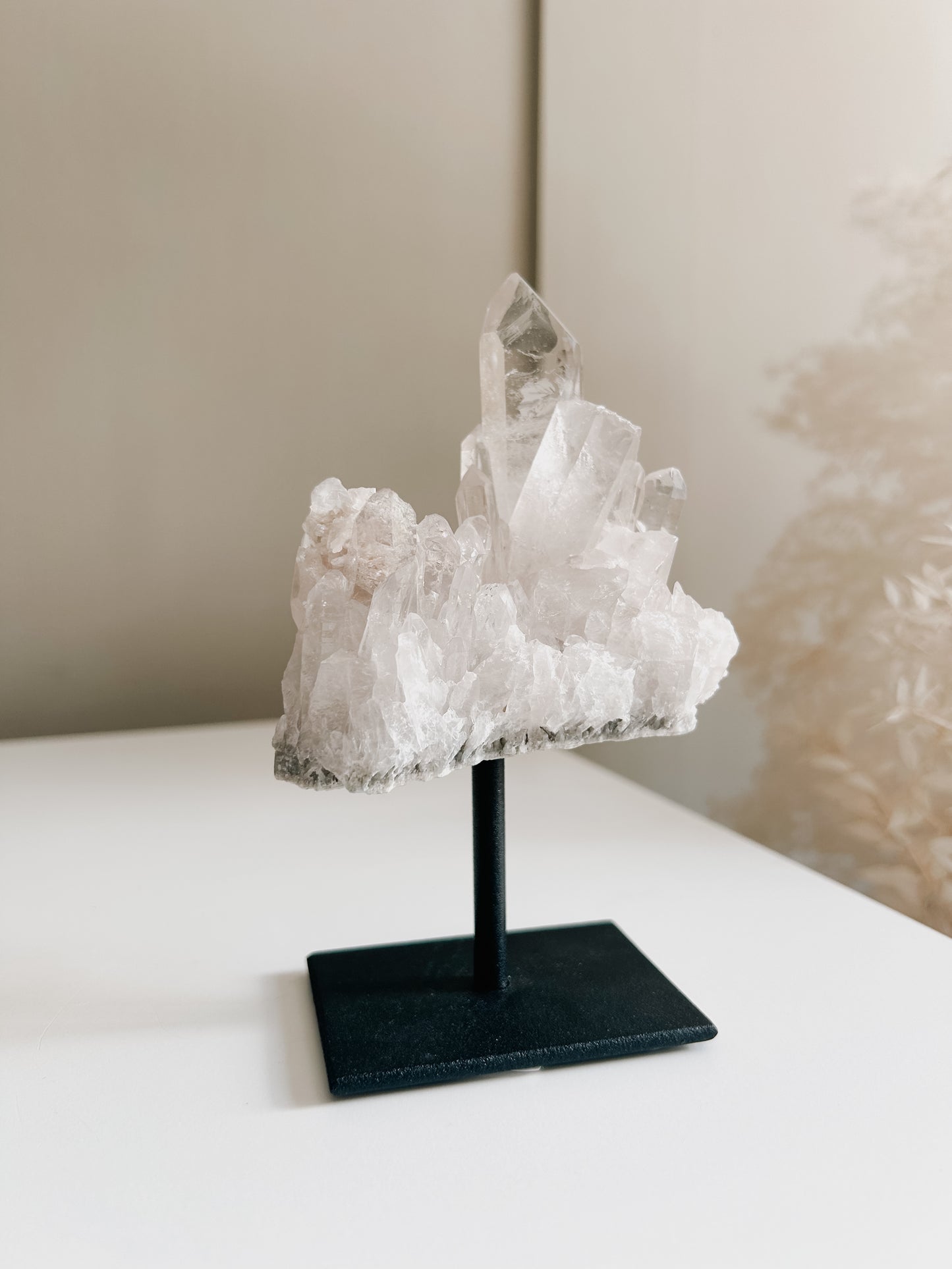 Clear Quartz Cluster on Stand