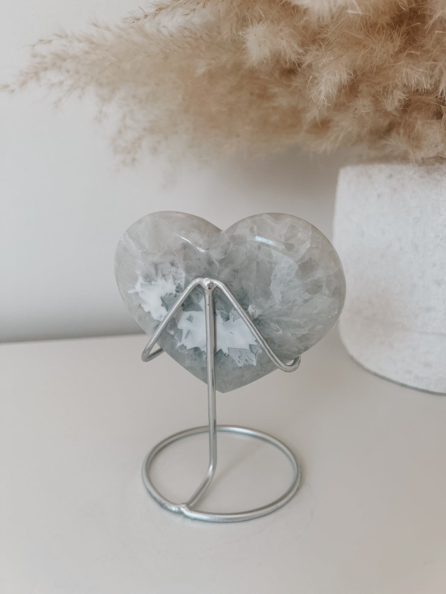 White & Brown Agate Heart