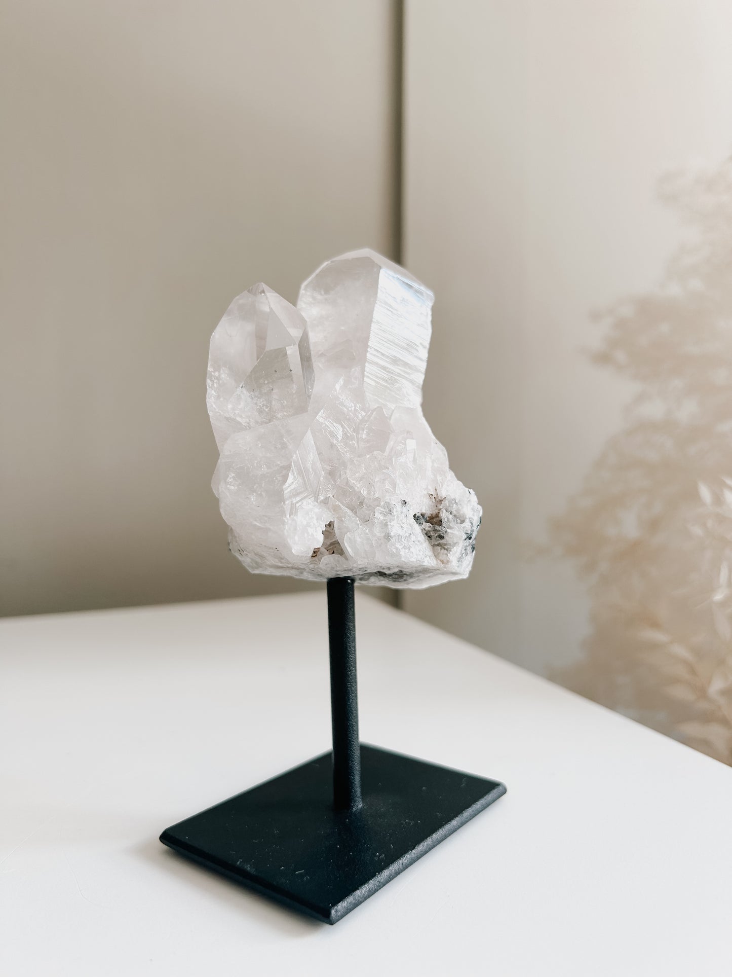 Clear Quartz Cluster on Stand